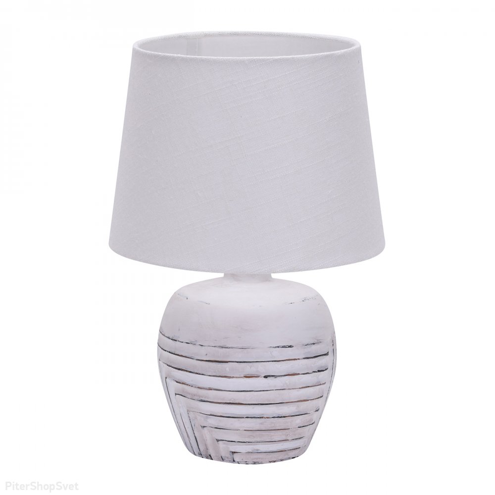 Керамическая настольная лампа с абажуром «Eyrena» 10173/L White