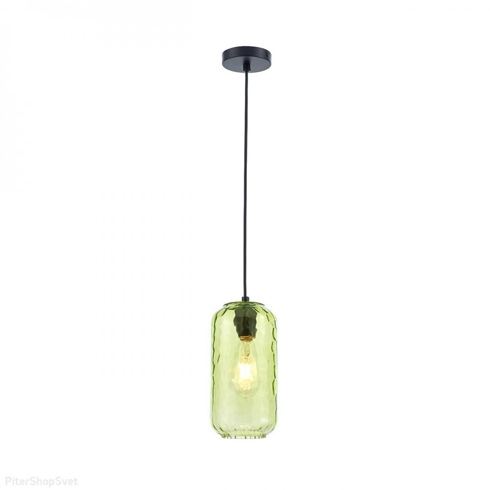 Подвесной светильник с зелёным плафоном «Rise» 10177/1S Black/Green