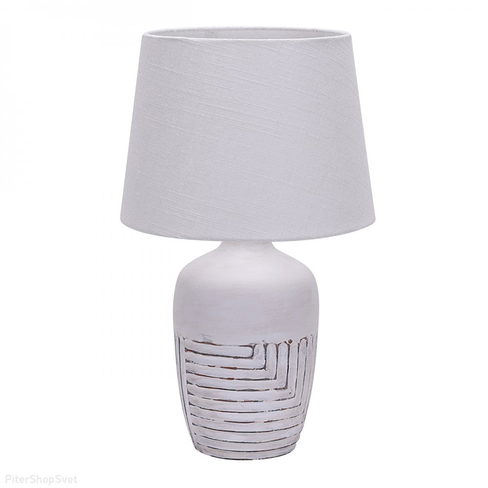 Керамическая настольная лампа с абажуром «Antey» 10195/L White