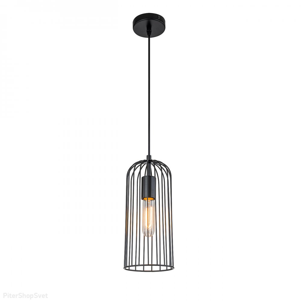 Чёрный подвесной светильник с плафоном клетка «Phoenix» 10198/1S
