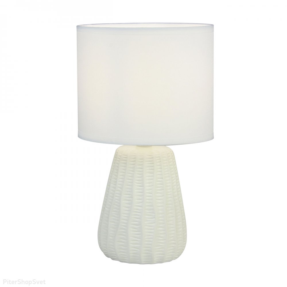 Белая керамическая настольная лампа с абажуром цилиндр «Hellas» 10202/L White