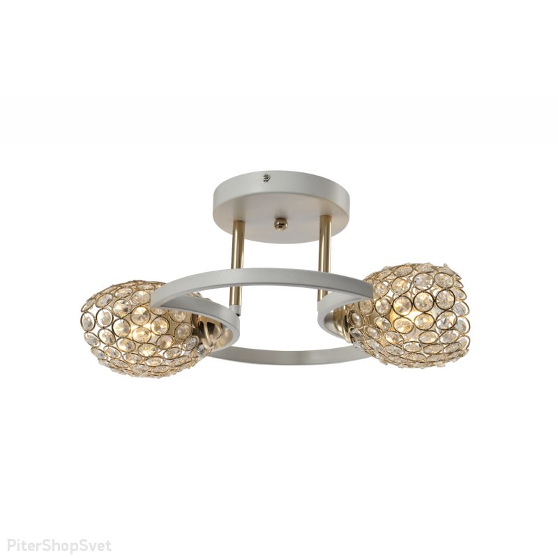 Бело-золотая потолочная люстра 1100/2S