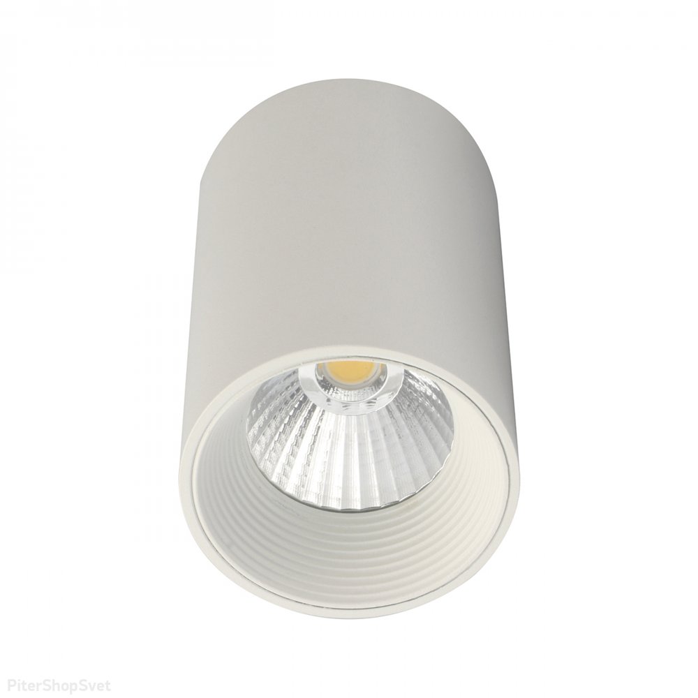 Белый 8Вт накладной потолочный светильник цилиндр 36 град 4200K «Техно» 20003SMU/01LED SWH