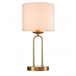 Настольная лампа бронзового цвета с бежевым абажуром «ECLIPSE»