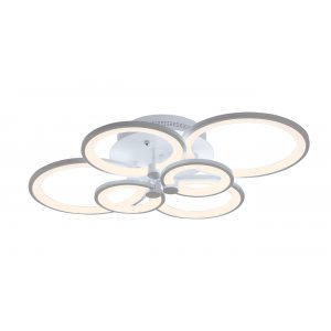 Белая люстра кольца 110Вт с пультом «ORBITA»