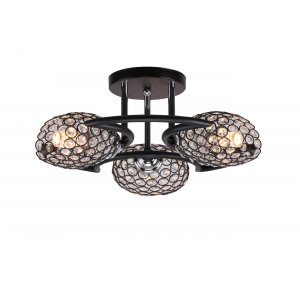 Потолочная люстра с хрусталём в плафонах