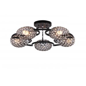 Потолочная люстра с хрусталём в плафонах