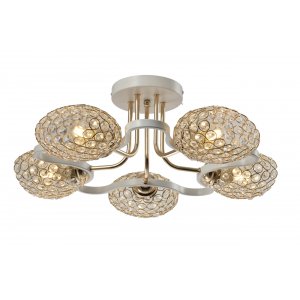 Потолочная люстра бело-золотого цвета