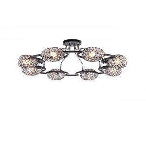 Потолочная люстра с хрусталём в плафонах