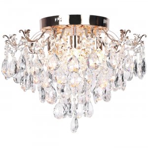 Потолочная люстра золотого цвета с хрустальными подвесками «Azalea»