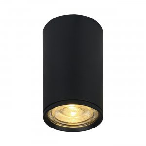 Чёрный накладной потолочный светильник цилиндр