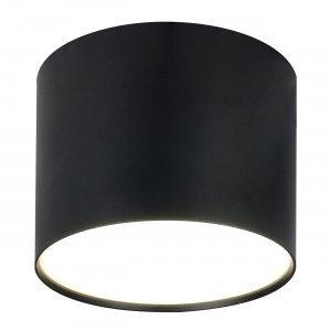 Чёрный накладной потолочный светильник цилиндр 9Вт 4200К