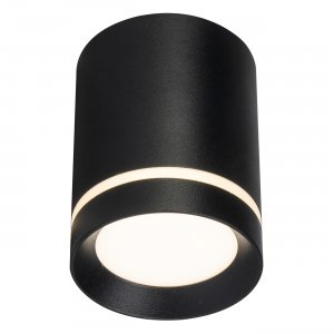 Чёрный накладной потолочный светильник цилиндр 9Вт 4200К