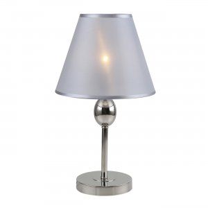 Настольная лампа цвета никеля с серым абажуром «Elegy»