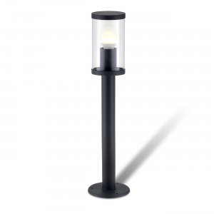 Тёмно-серый уличный цилиндрический светильник столб 40см «30003»