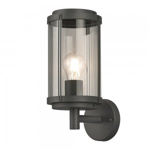 Тёмно-серый уличный настенный светильник цилиндр