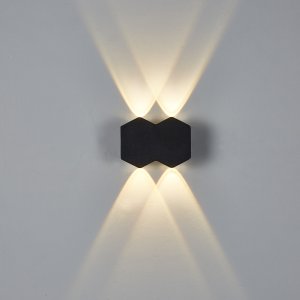 Чёрный уличный настенный светильник подсветка в две стороны 4Вт 3000К «30004LED»
