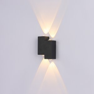 Чёрный уличный настенный светильник подсветка в две стороны 4Вт 3000К «30005LED»