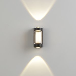 Чёрный уличный настенный светильник подсветка в две стороны 4Вт 3000К «30006LED»