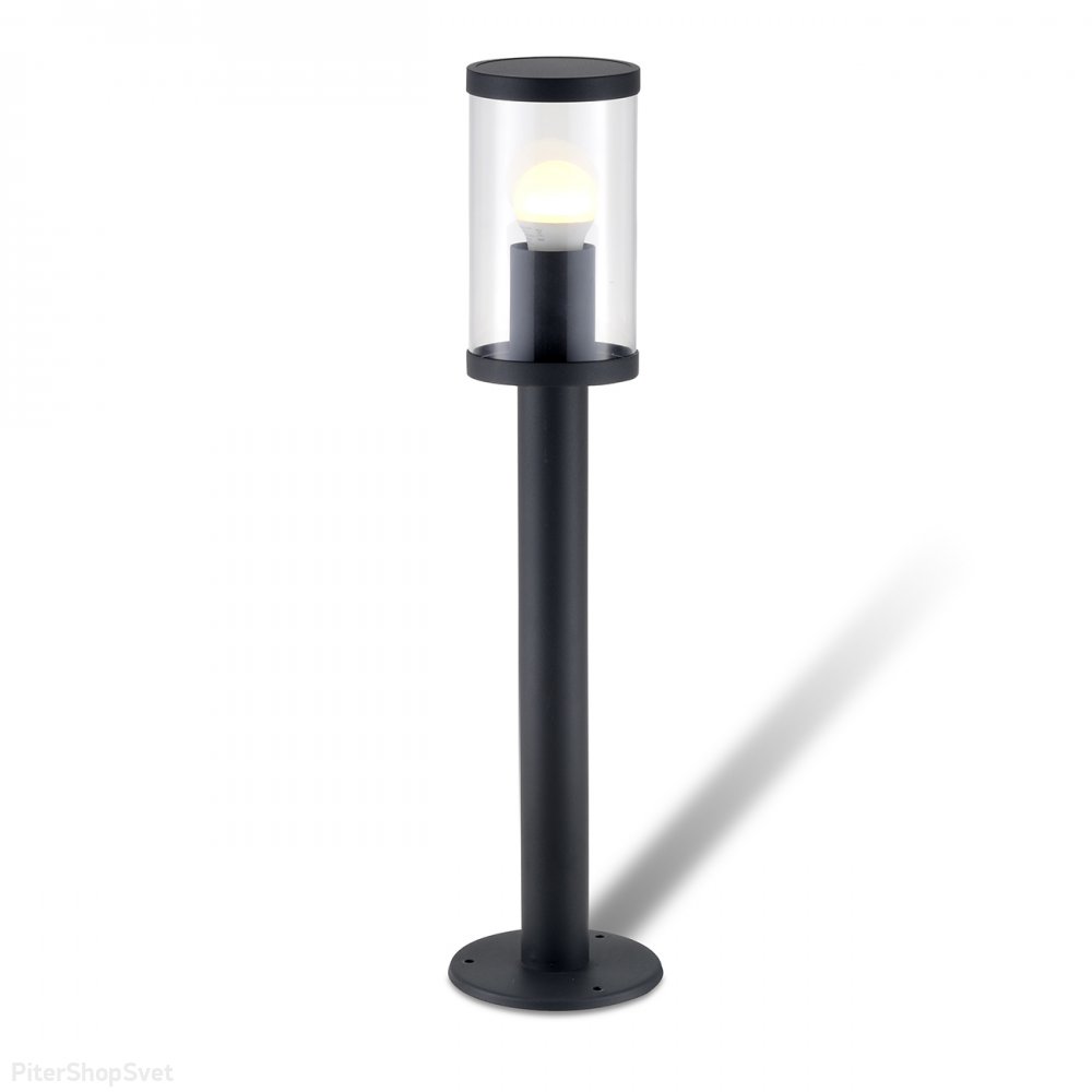 Тёмно-серый уличный цилиндрический светильник столб 40см «30003» G/01
