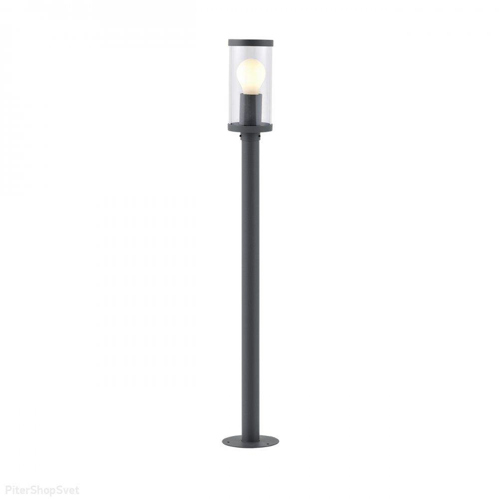 Тёмно-серый уличный цилиндрический светильник столб 80см 30003G/02