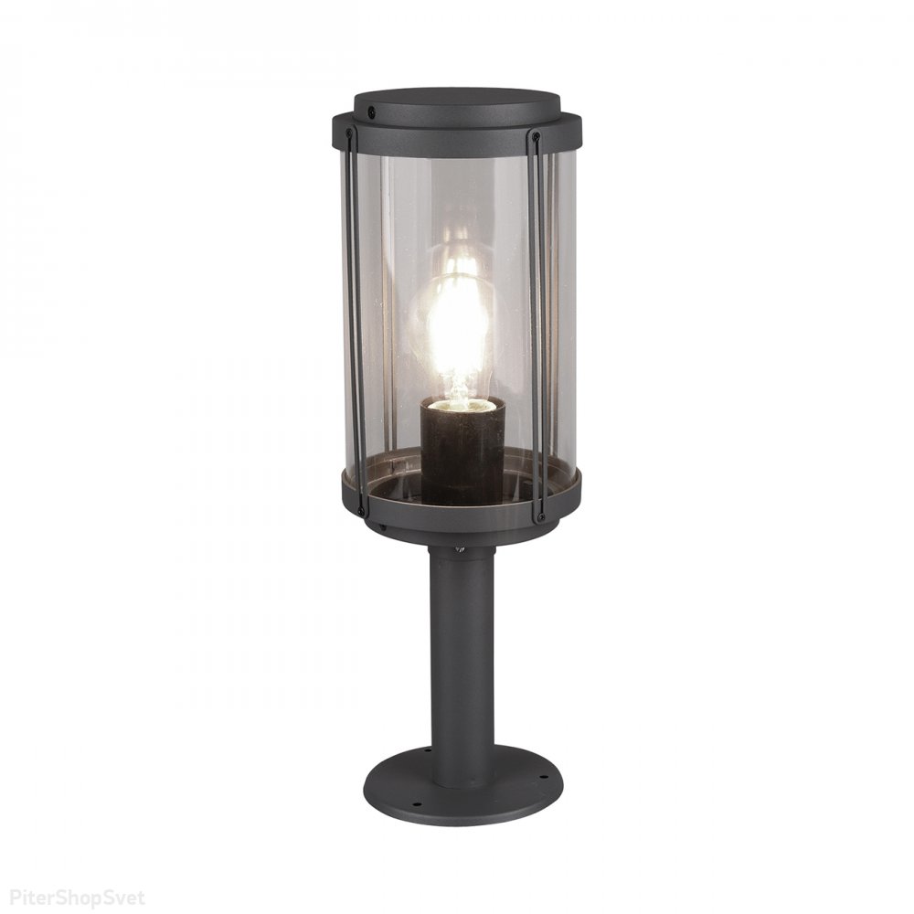 Тёмно-серый уличный цилиндрический светильник столб 40см 30003G/03
