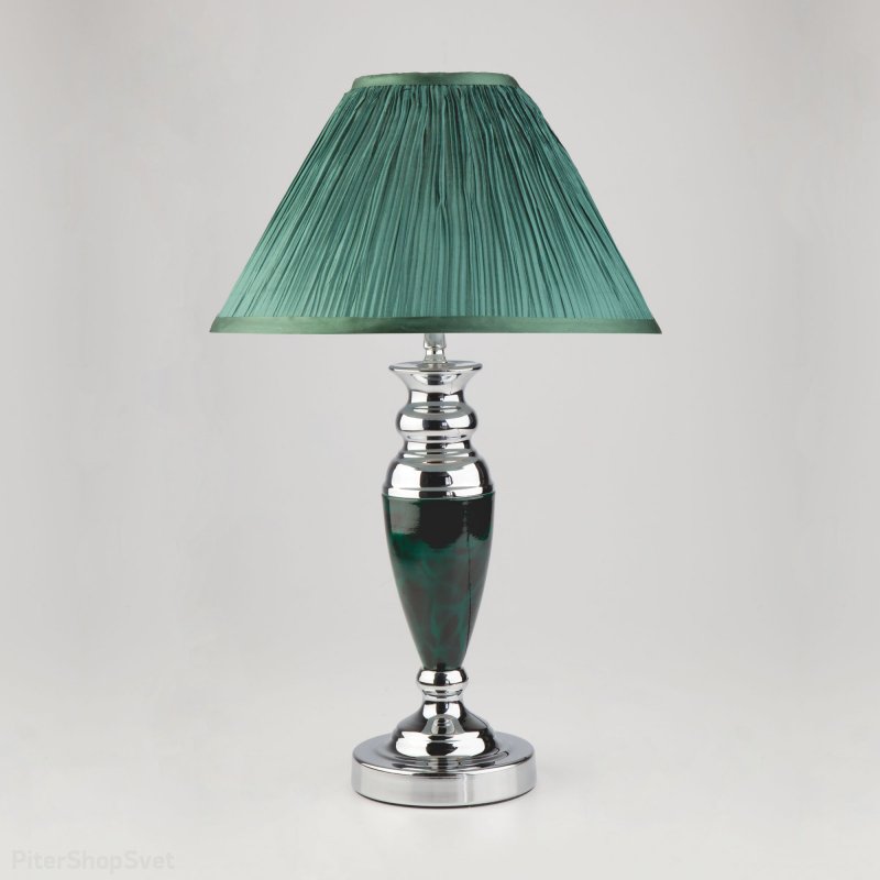 Настольная лампа с зелёным абажуром «Majorka» 008/1T GR