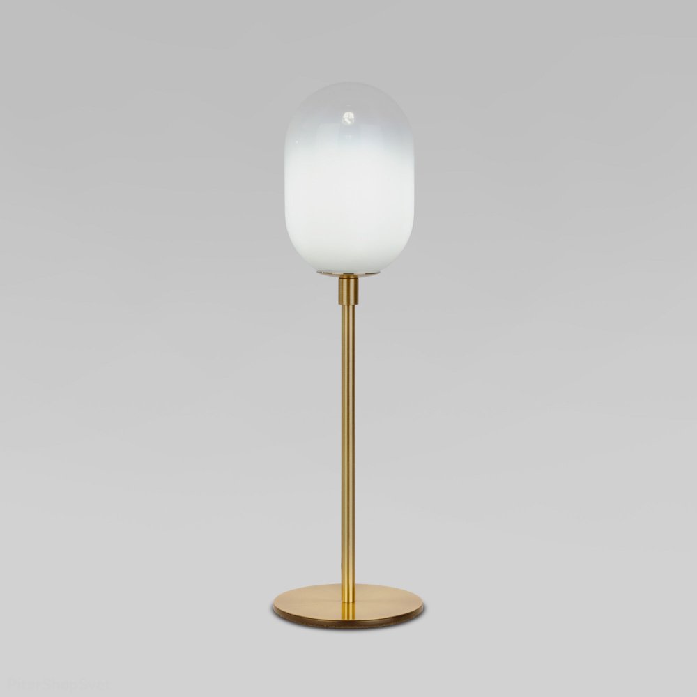Настольная лампа с бело-прозрачным плафоном «Loona» 01161/1 латунь