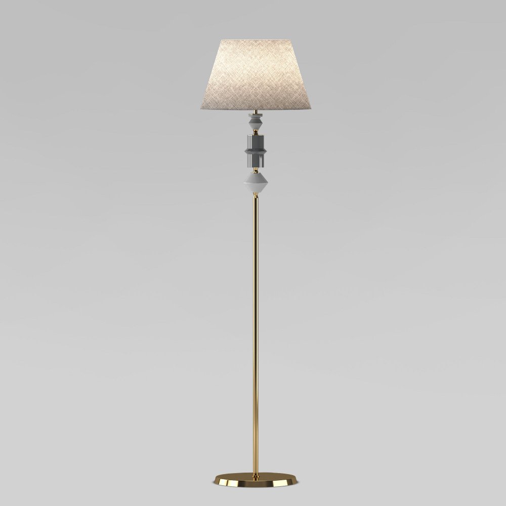 Напольный торшер с керамическим декором «Olaria» 109012 латунь