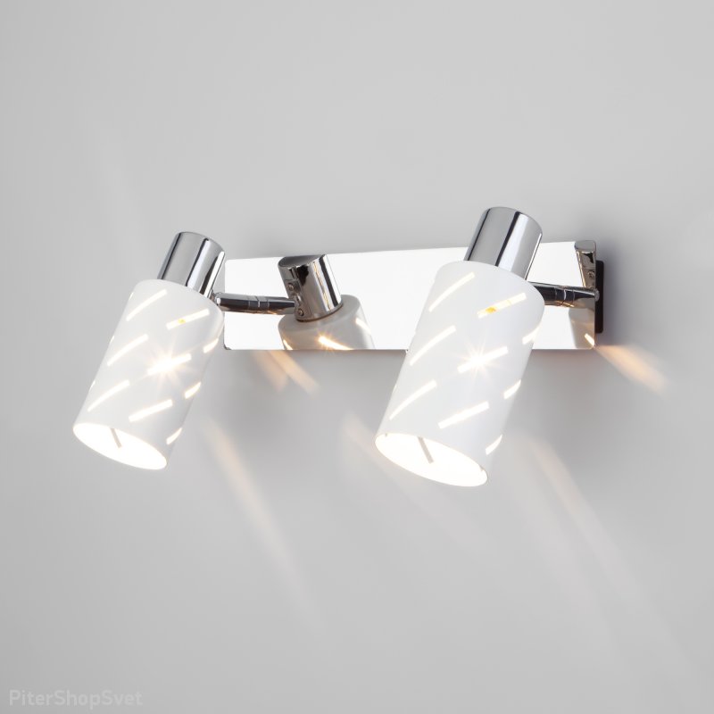 Настенный светильник с поворотными плафонами «Fente» 20090/2 белый/хром