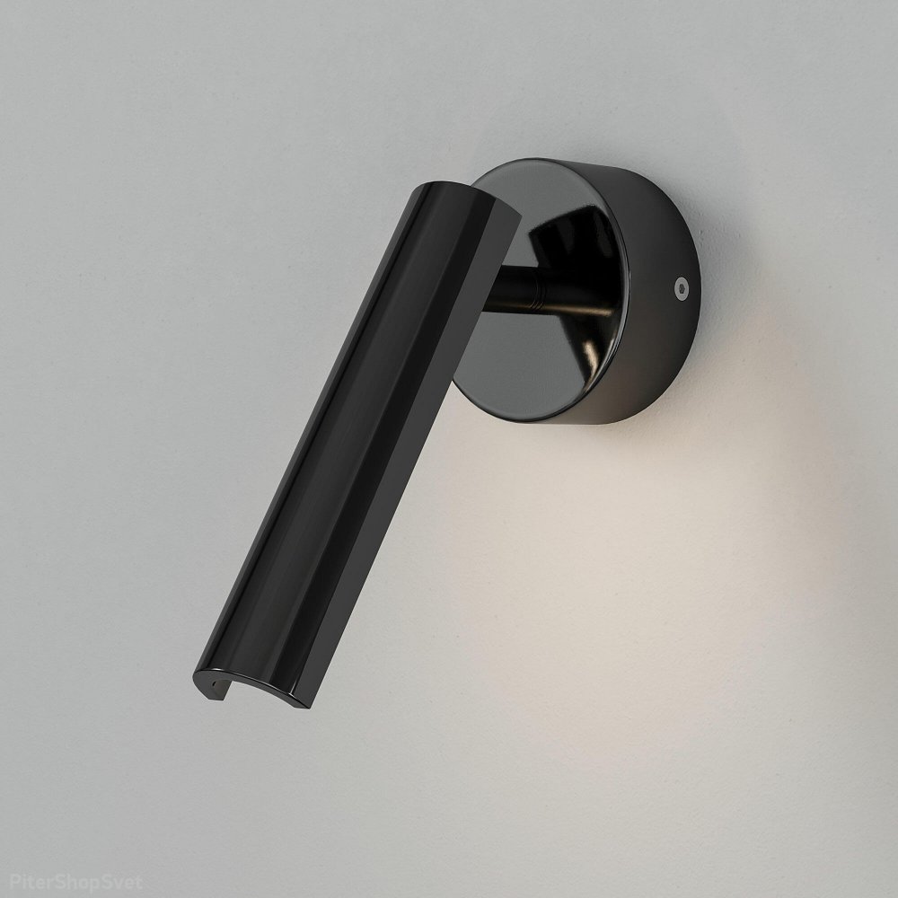 Чёрный поворотный настенный светильник для подсветки «Tint» 20126/1 LED черный жемчуг