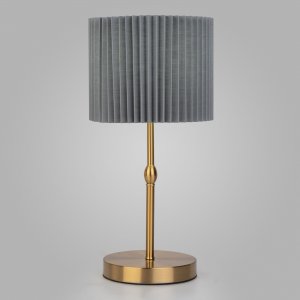 Настольная лампа с серым плиссированным абажуром цилиндр «Notturno»