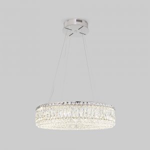 Хрустальная подвесная люстра кольцо 60см 47Вт 4000К «Iride»