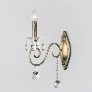 Бра свеча с хрустальными подвесками «Ravenna»