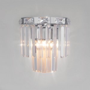 Хромированный настенный светильник с хрустальными подвесками «Elegante»