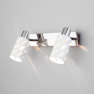 Настенный светильник с поворотными плафонами «Fente» белый/хром