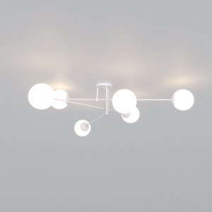 Белая потолочная люстра с плафонами шар «Netz»