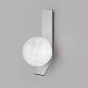 Настенный светильник серебряного цвета с белым шаром «Luxor»