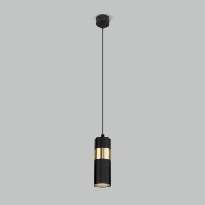 Чёрно-золотой подвесной светильник цилиндр «Viero»