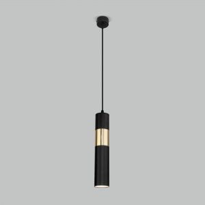Чёрно-золотой подвесной светильник цилиндр «Viero»