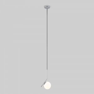 Хромированный подвесной светильник с плафоном шар 15см «Frost Long»