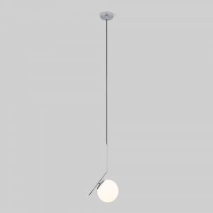 Хромированный подвесной светильник с плафоном шар «Frost Long»