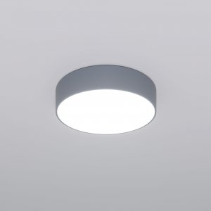 Серый 40см круглый потолочный светильник барабан 50Вт с пультом «Entire»