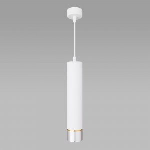 Бело-серебряный подвесной светильник цилиндр