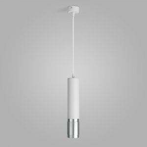 Бело-серебристый подвесной светильник цилиндр «Tony»