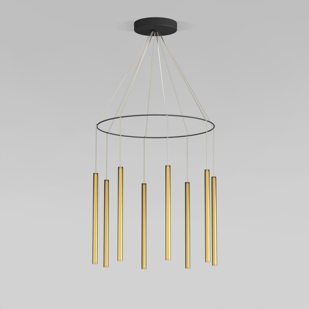 Подвесная люстра со стержнями на кольце «Pianto» 301101 LED латунь