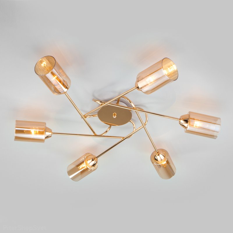 Потолочная люстра золотого цвета «Motive» 30167/6 золото