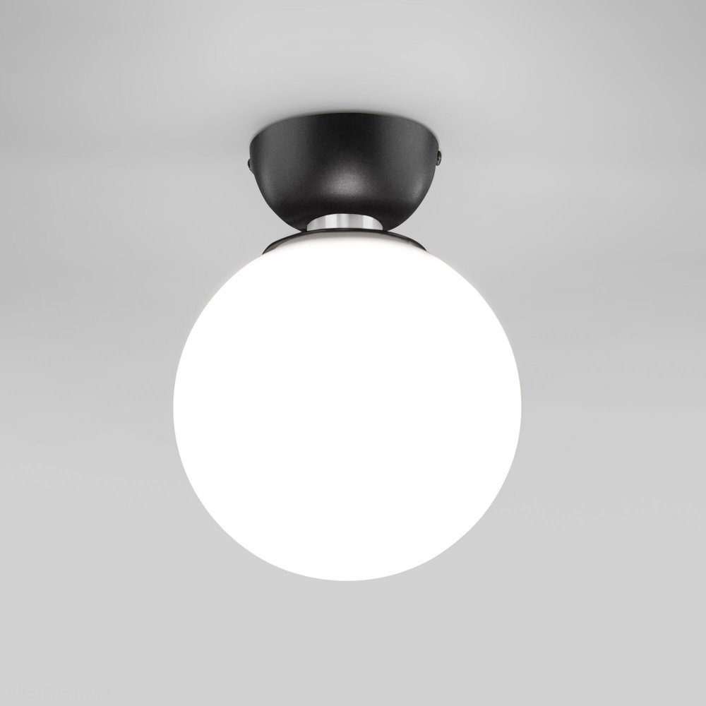 Настенно-потолочный светильник шар D18см, чёрный/белый «Bubble» 30197/1 черный