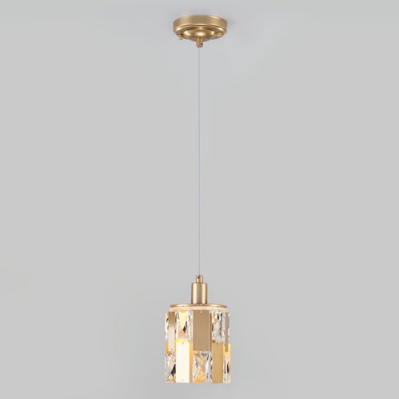 Подвесной светильник с хрусталём «Scoppio» 50101/1 перламутровое золото