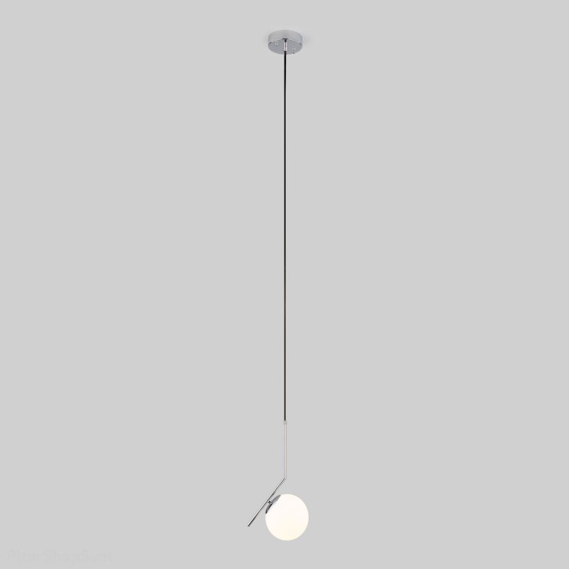 Хромированный подвесной светильник с плафоном шар 15см «Frost Long» 50159/1 хром